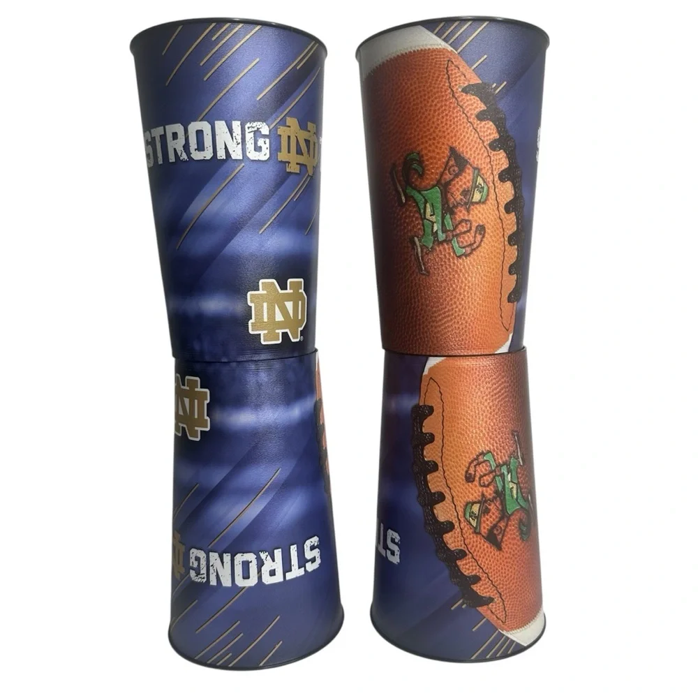 Notre Dame Strong ND True Football - 4 plastic cups 32 oz Coca Cola Zero